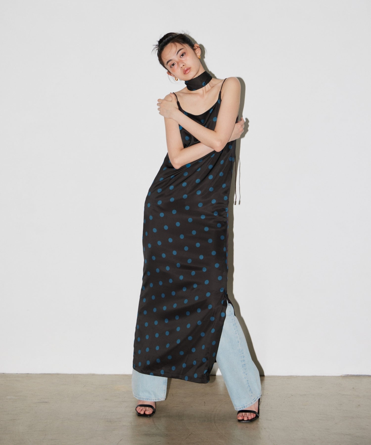 Minimal Dot Satin Dress | ANDRESD